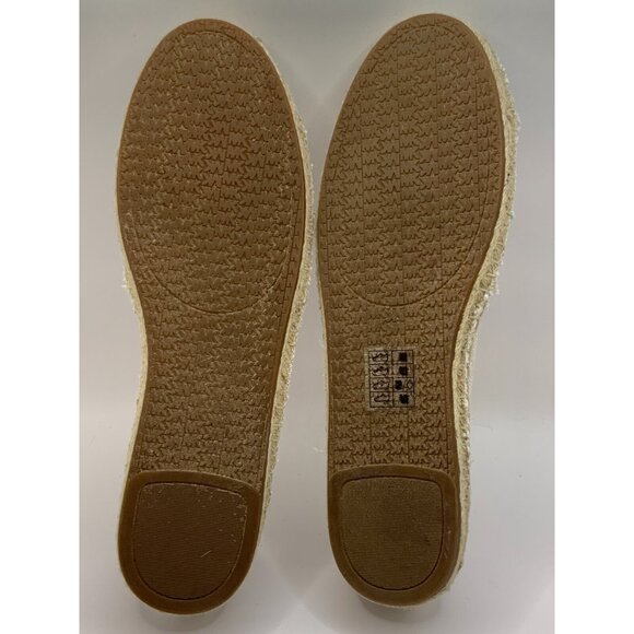 Michael Kors Tan Canvas Espadrilles Flats w/ Butterly & Floral Studs, Size 9.5 - Picture 9 of 9